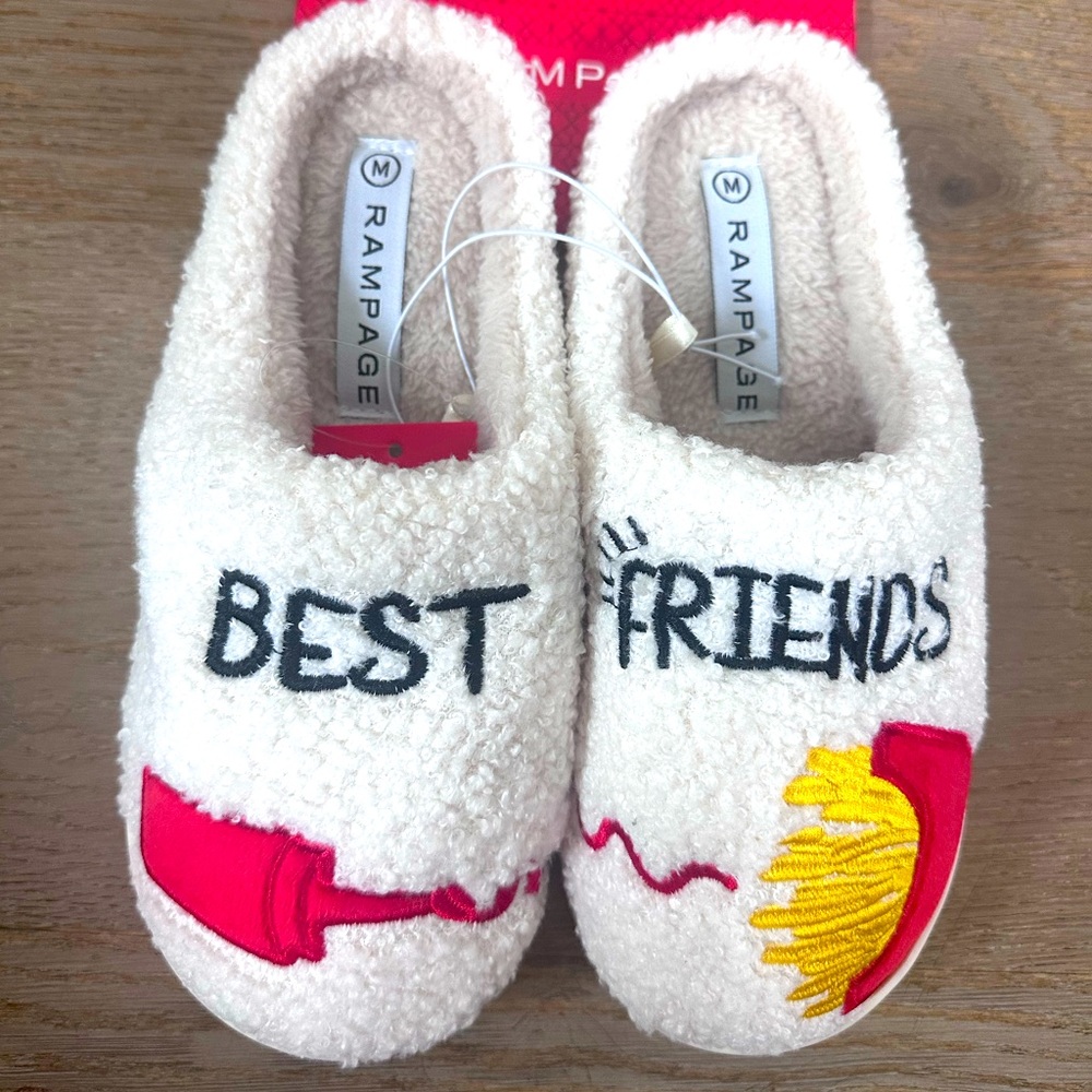 Rampage 'Best Friends' Ketchup and French Fries Slippers - Cream and Red